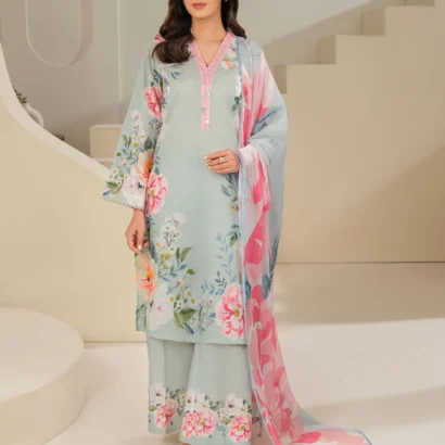 3 Piece Cambric Suit-Printed