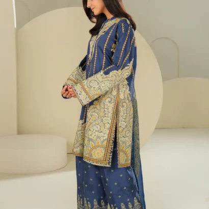 3 Piece Satin Suit-Paste Print