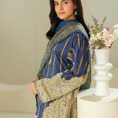 3 Piece Satin Suit-Paste Print