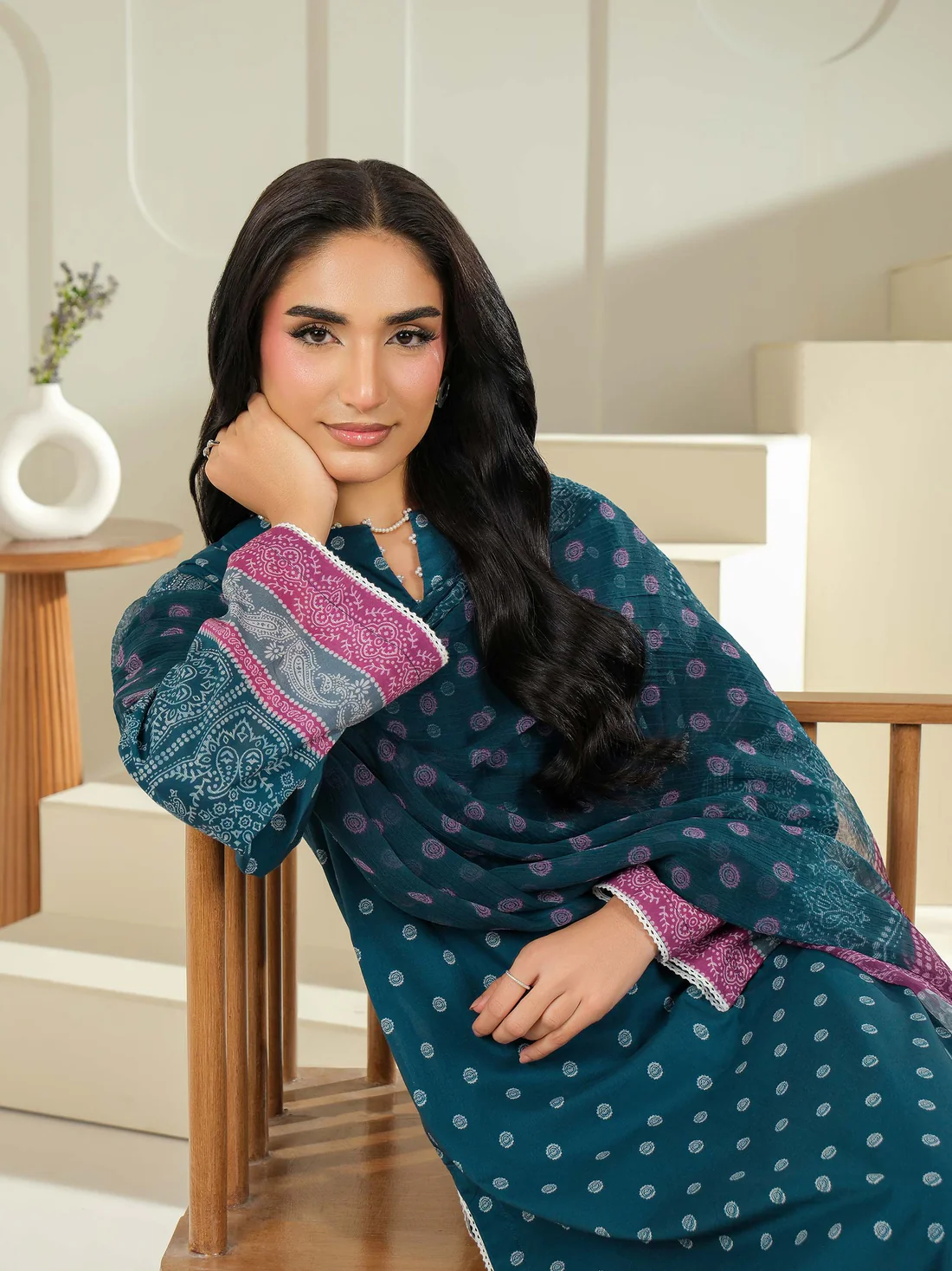 3 Piece Cambric Suit-Printed