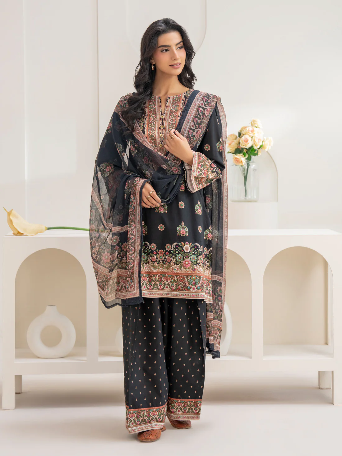 3 Piece Cambric Suit-Printed