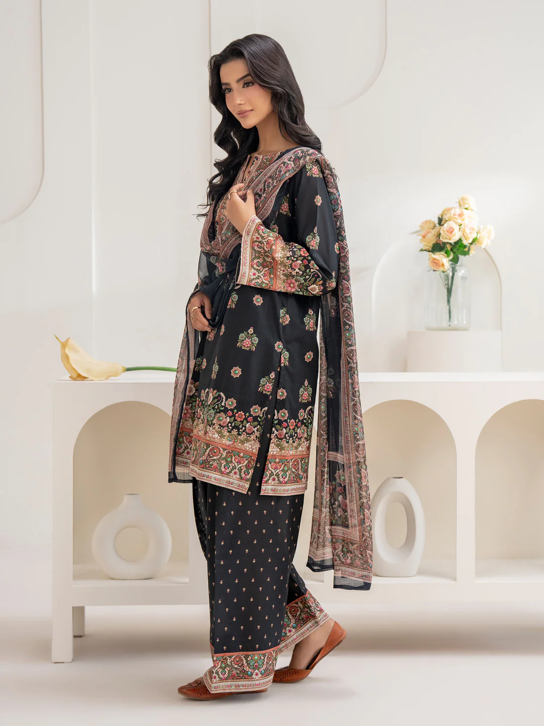 3 Piece Cambric Suit-Printed